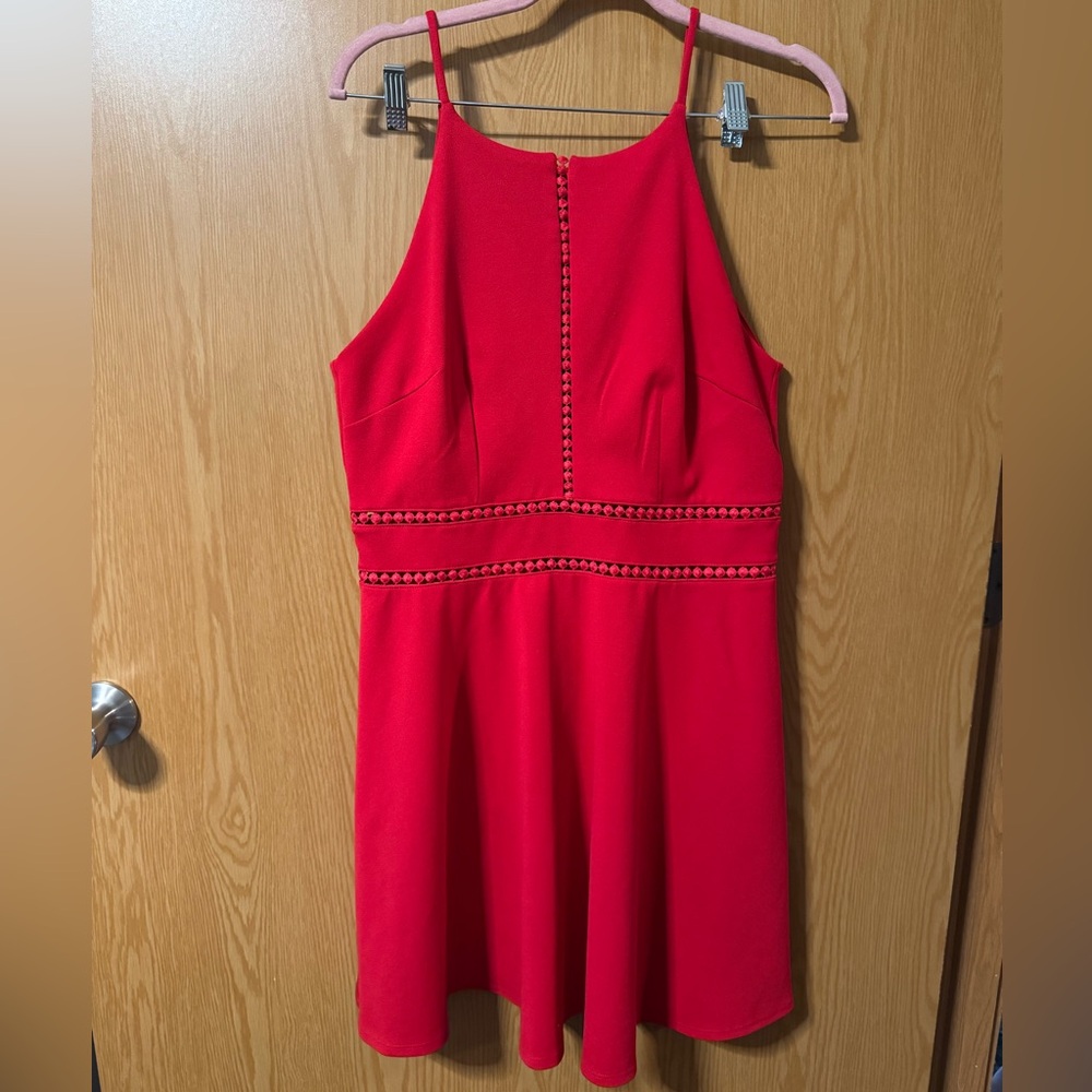 Red Sleeveless Dress with Cutout Detail